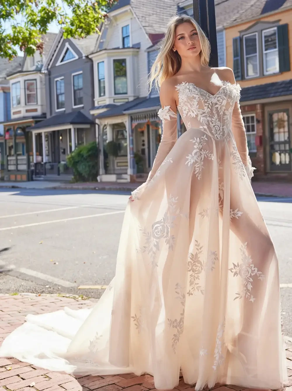 Model wearing House of Idan bridal gown