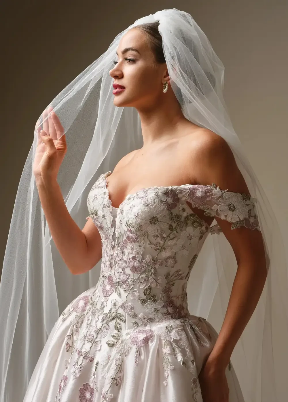 Model wearing sottero and midgley alvarez bridal gown