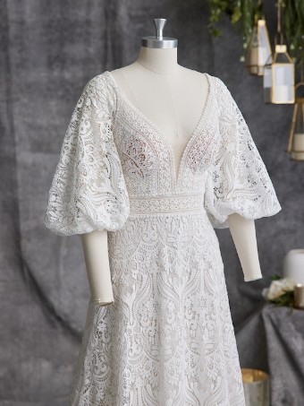 Maggie Sottero HILLARY (UNLINED) 23MK068A01 IN #1 Ivory over Pearl (gown with Natural Illusion) thumbnail