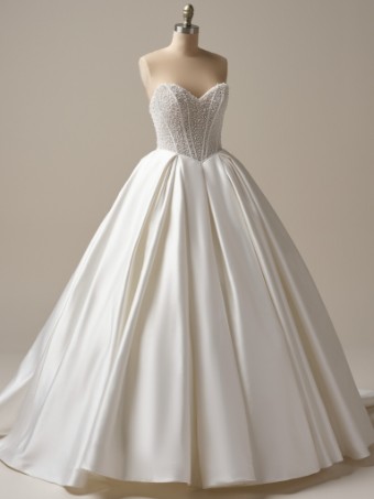 Maggie Sottero TINA 25MS261 NO PLUNGE #0 default Ivory (gown with Natural Illusion) thumbnail