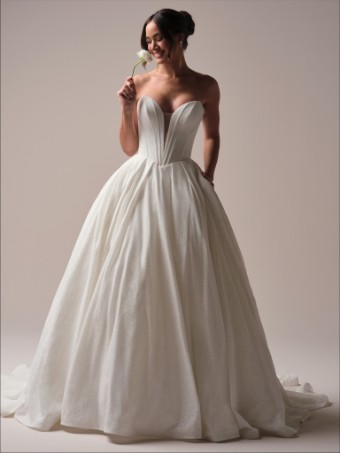 Maggie Sottero DERRICK ROYALE (PLUNGE) 23MS723 #0 default All Ivory (gown with Ivory Illusion) thumbnail