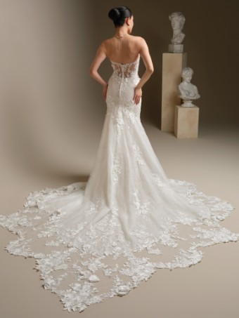 Sottero and Midgley RASHIDA 26SS395A01 UNLINED (Chantilly lace and glitter tulle 3) #0 default Ivory/Blush thumbnail