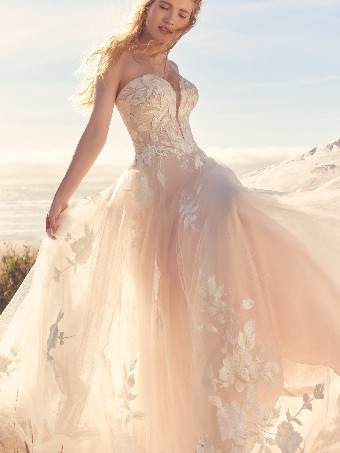 Rebecca Ingram HATTIE LANE 22RT517A01 IN #0 default Ivory over Blush (gown with Natural Illusion) (pictured) thumbnail