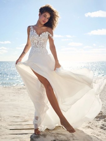 Rebecca Ingram MAEVE 23RS705 IN #0 default All Ivory (gown with Ivory Illusion) thumbnail