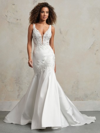 Rebecca Ingram ANDREA 24RN816 LINED IN #1 Ivory (gown with Natural Illusion) thumbnail