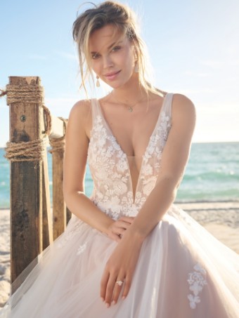 Maggie Sottero WINONA 23RK688A01 IN #2 Ivory over Blush (gown with Natural Illusion) thumbnail